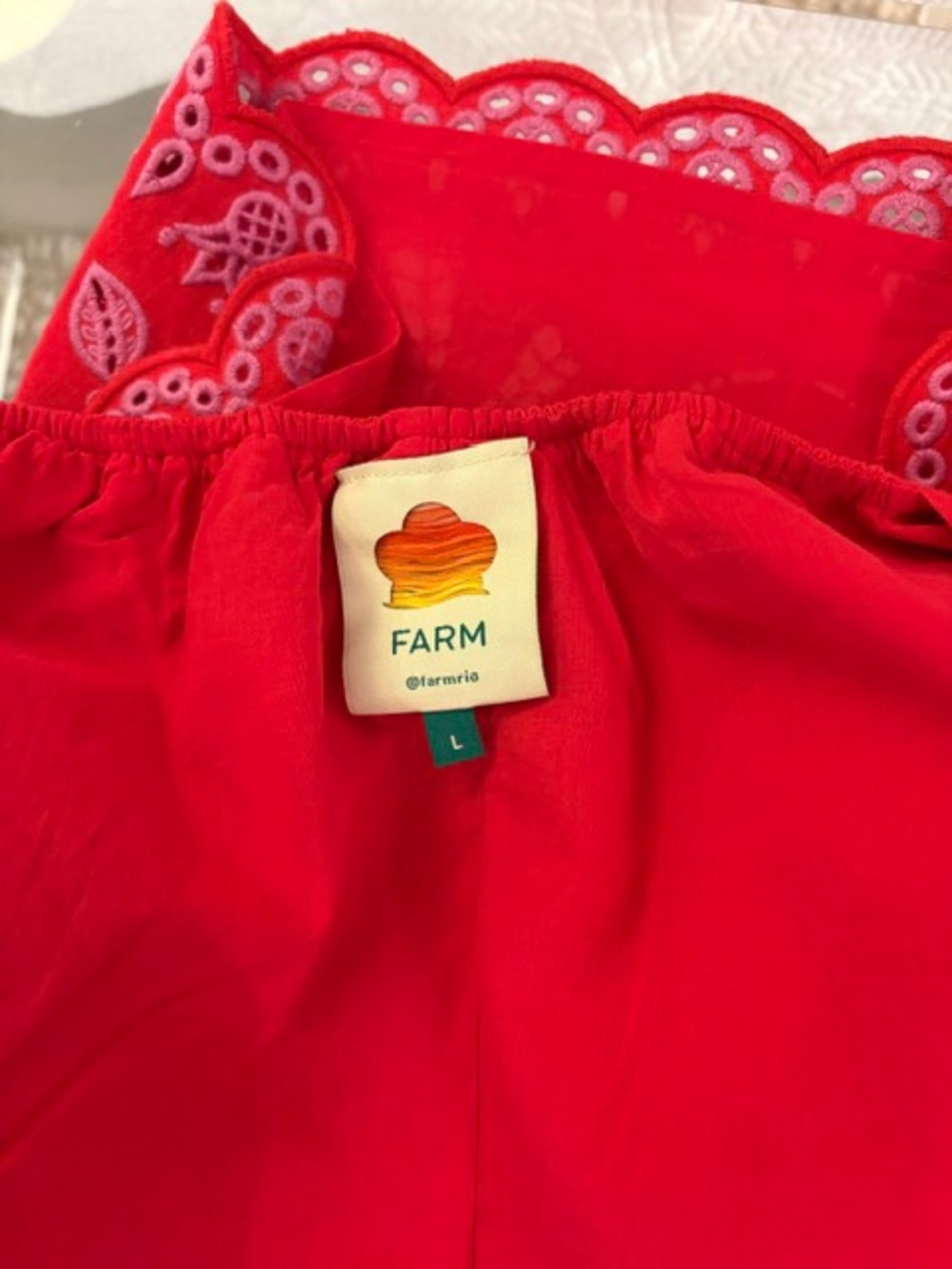 Farm Rio Palm Tree Richelieu Flutter Sleeve Top - Picture 7 of 8